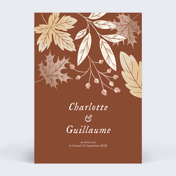 Faire part mariage Pèle Mêle Automnal