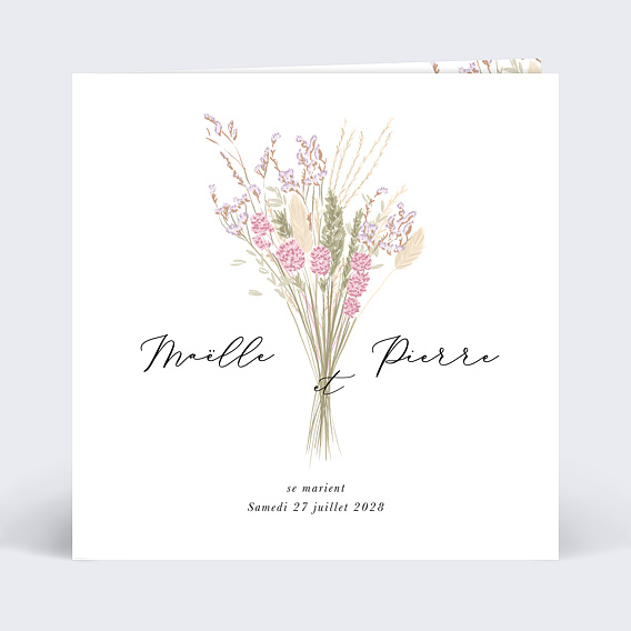 Faire part Mariage Petit Bouquet Champêtre