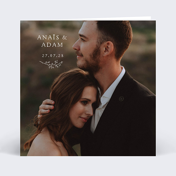 Faire part mariage Photo et Brindille
