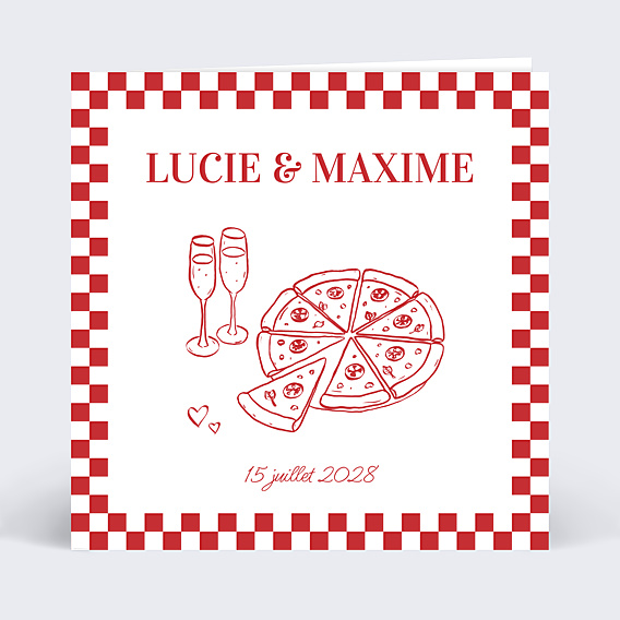 Faire part mariage Pizza amore