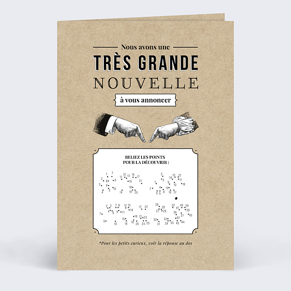 Faire part mariage Points à Relier Vintage