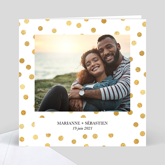 Faire-part Mariage Pois Lumière