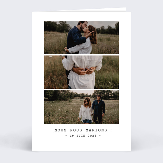 Faire part mariage Polaroïd 3 Photos