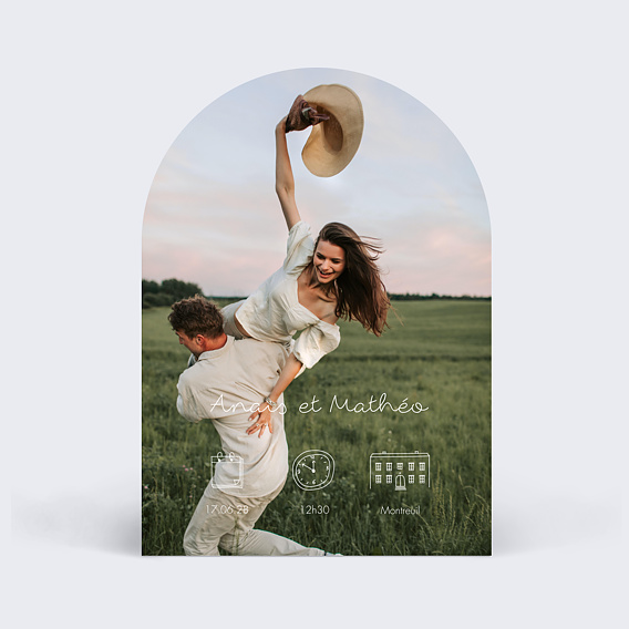 Faire part mariage Programme Pleine Page Blanc