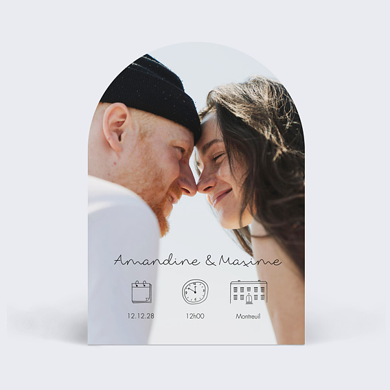 Faire part mariage Programme Pleine Page Noir