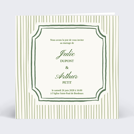 Faire part mariage Rayures fines
