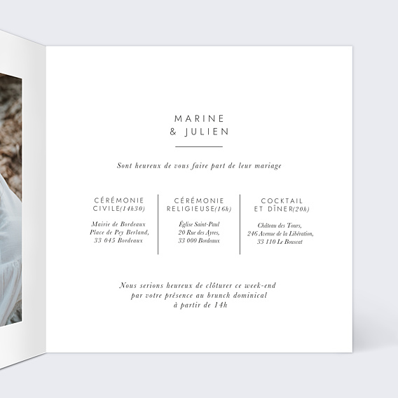 Faire-part Mariage Affection