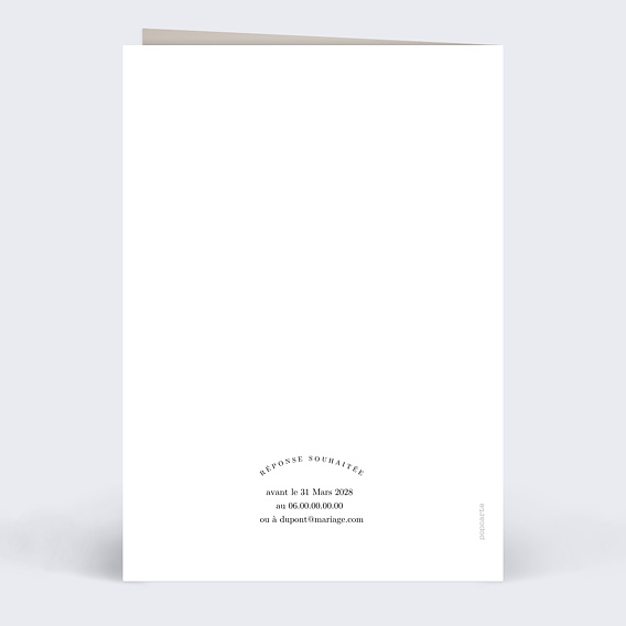 Faire part mariage Photo Pleine Page Verso