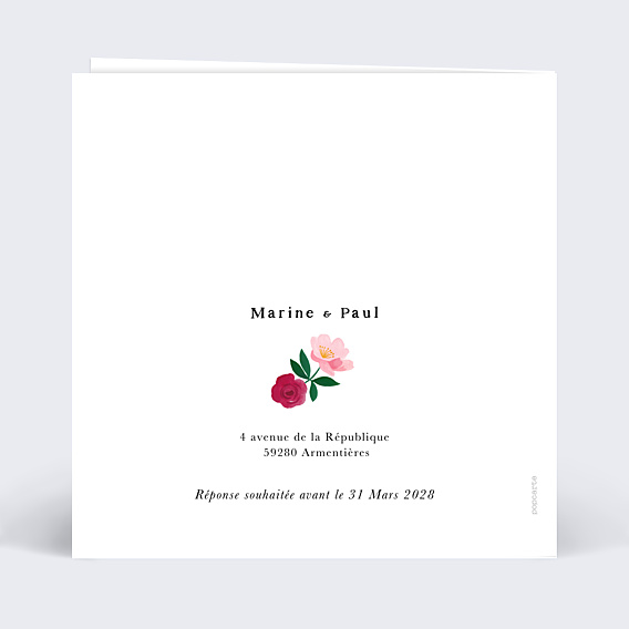 Faire-part Mariage Ronde Romantique