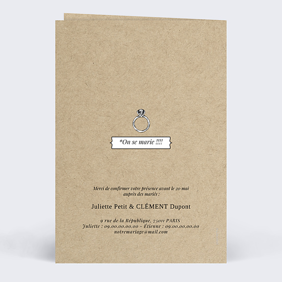 Faire-part Mariage Code Vintage