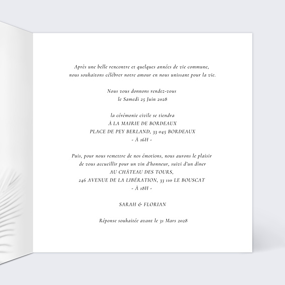Faire-part Mariage Lune de Miel