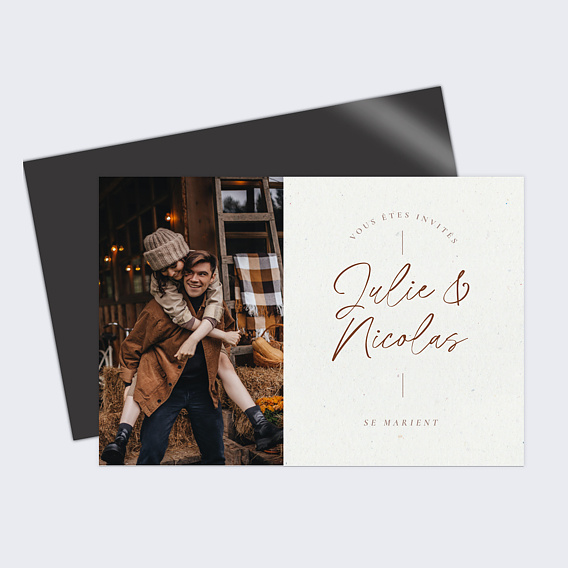 Faire part mariage Courbé