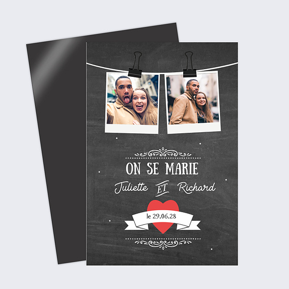 Faire part mariage Polaroid