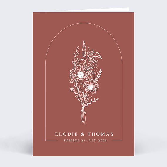 Faire part mariage Arche Terracotta