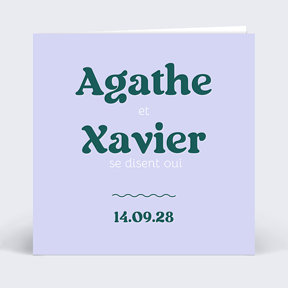 Faire-part Mariage Typographie Colorée