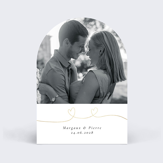 Faire part mariage Ligne du cœur photo