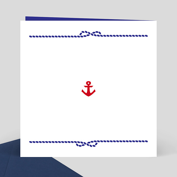 Faire part mariage Mer et ancre Verso