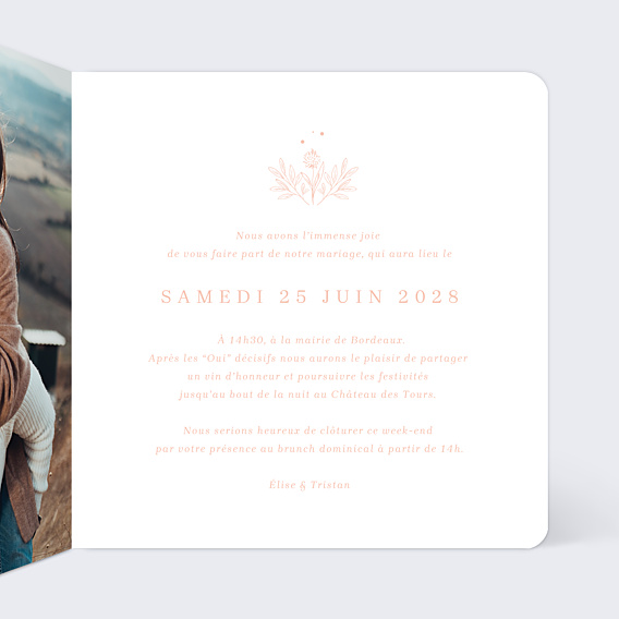 Faire-part Mariage Champ fleuri