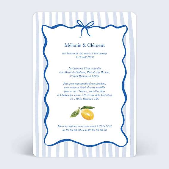 Faire part mariage Dolce Vita Verso