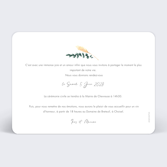 Faire part mariage Future Married Floral Verso