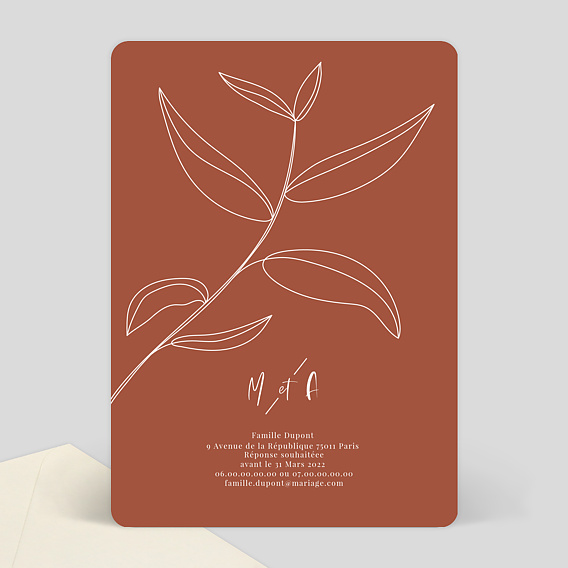 Faire part mariage Love Grows Verso