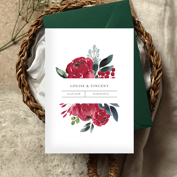 Faire-part Mariage Velvet Peonies