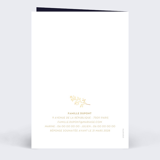 Faire-part Mariage Écrin Verso