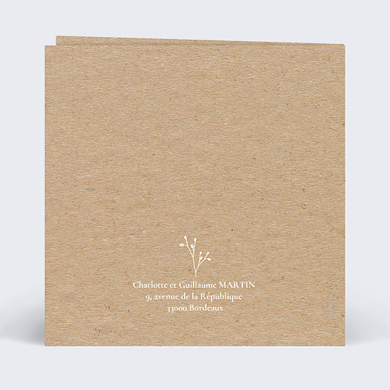 Faire-part Mariage Couronne Kraft