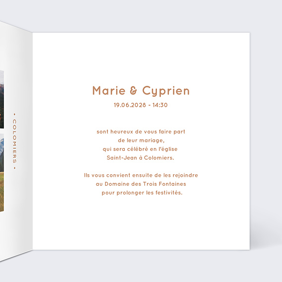 Faire-part Mariage Fond terracotta