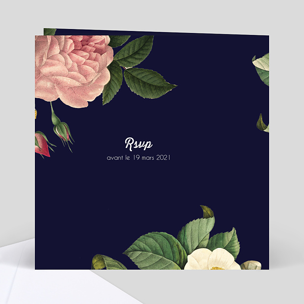 Faire-part Mariage Flowers Verso