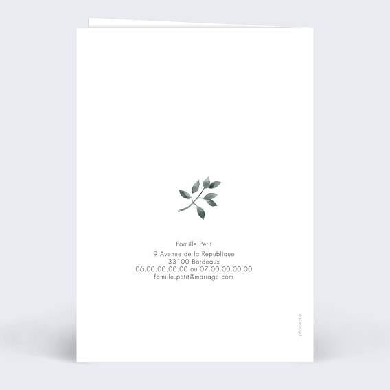 Faire part mariage Fiori Verso