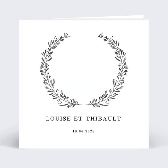 Faire part mariage Découpe Couronnée
