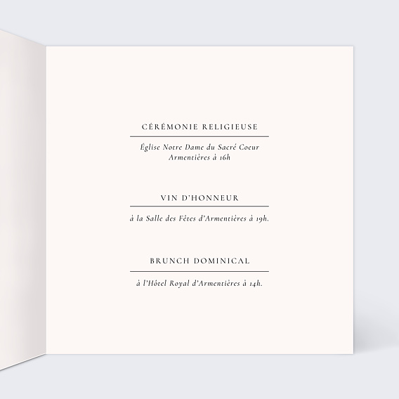 Faire part mariage Fleur de Lys Intérieur Droit