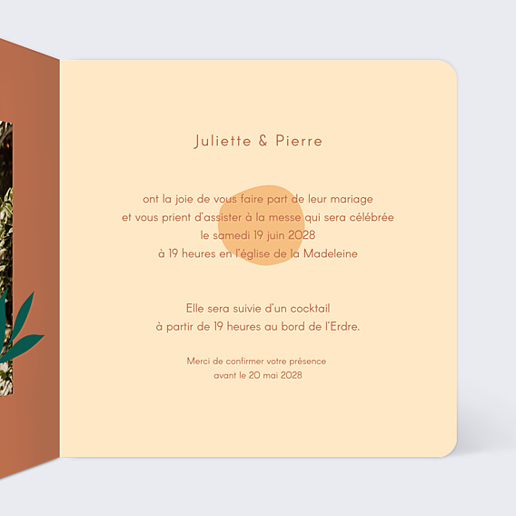 Faire-part Mariage Douceur Estivale