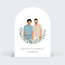 Faire-part Mariage Portrait minimaliste avec couronne eucalyptus