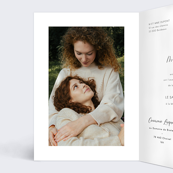 Faire-part Mariage Etreinte