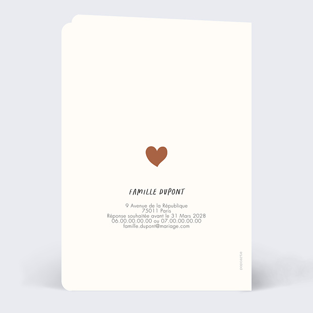 Faire-part de Mariage Enfant Verso