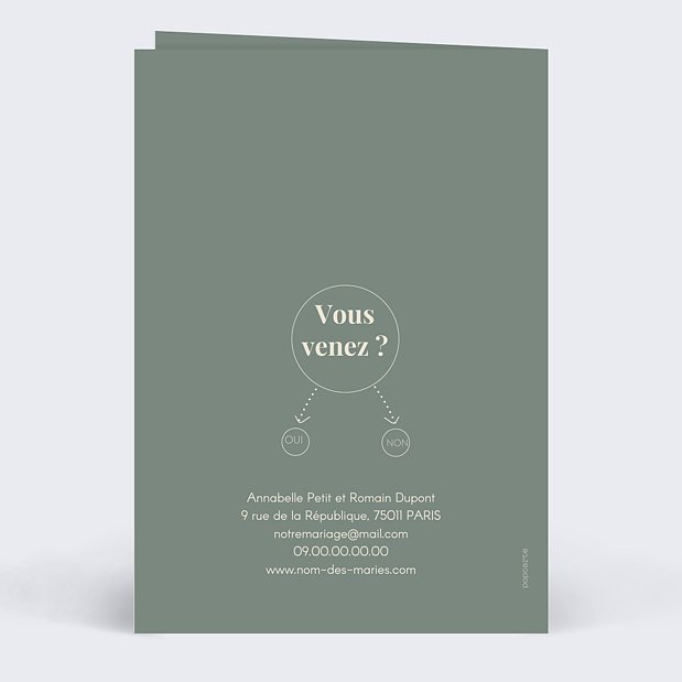 Faire-part Mariage Evidence Verso