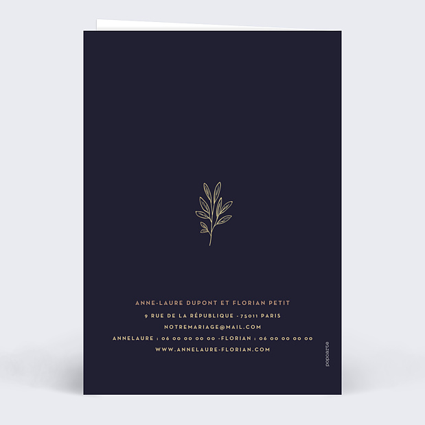 Faire-part Mariage Fleurs Sauvages Verso