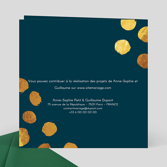 Faire part mariage Eclat Verso