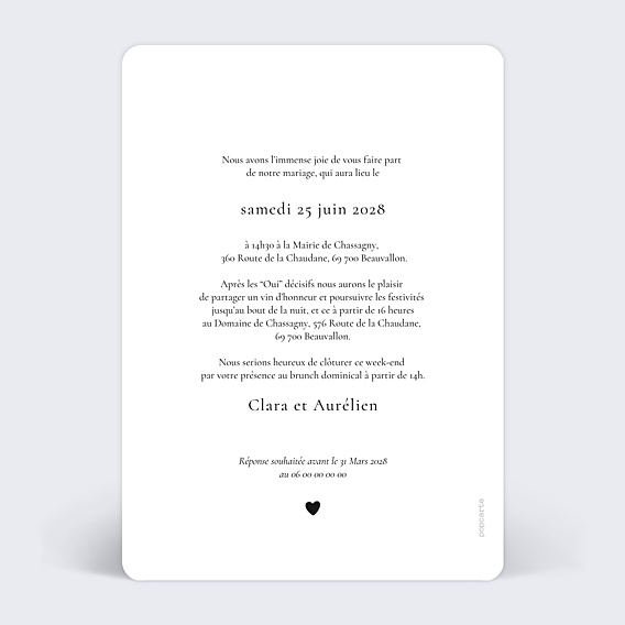 Faire-part Mariage Éditorial V