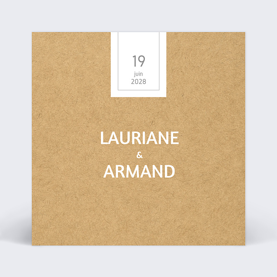 Faire part mariage Craft Épuré