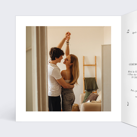 Faire part mariage Allégresse Intérieur Gauche