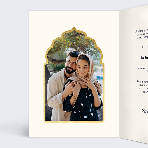 Faire part mariage Rêve Oriental Intérieur Gauche