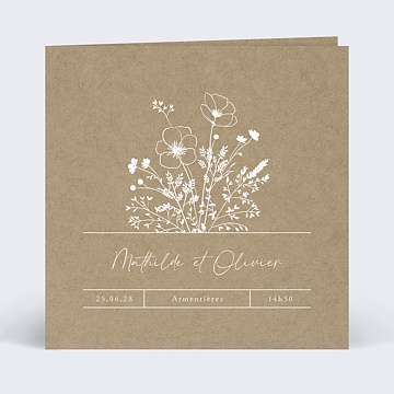 Faire part Mariage Bouquet Champêtre