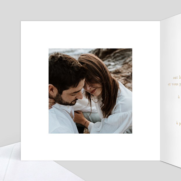 Faire-part Mariage Ligne Intérieur Gauche
