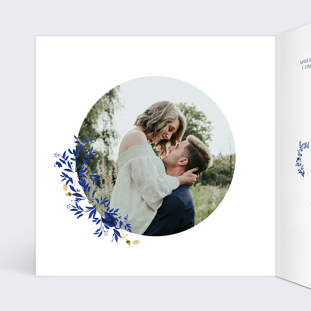 Faire-part Mariage Esprit Azulejos Intérieur Gauche