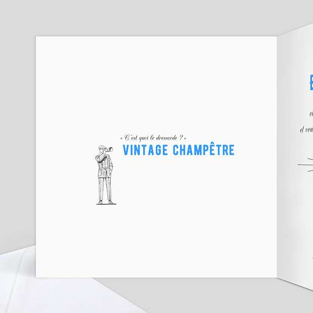 Faire-part Mariage Esprit Gravure Intérieur Gauche