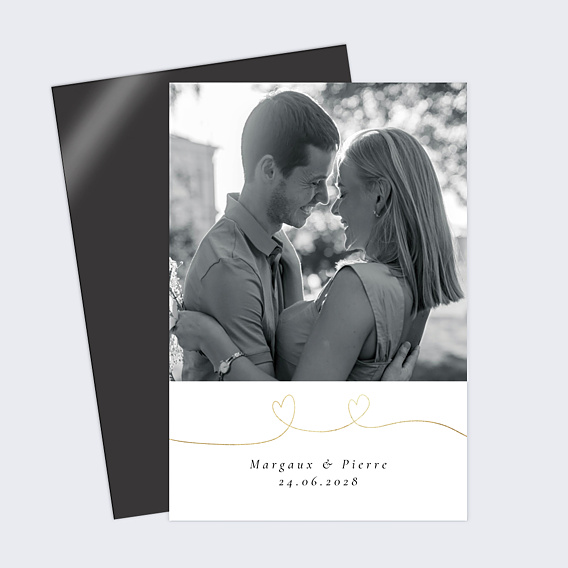 Faire-part Mariage Ligne du cœur photo