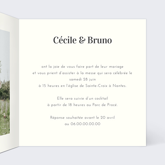 Faire-part Mariage Faire-part Mariage Classique Beige